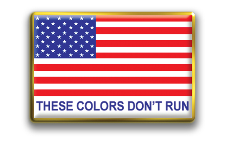 In Stock Rectangle American Flag / “These Colors Don’t Run” theme